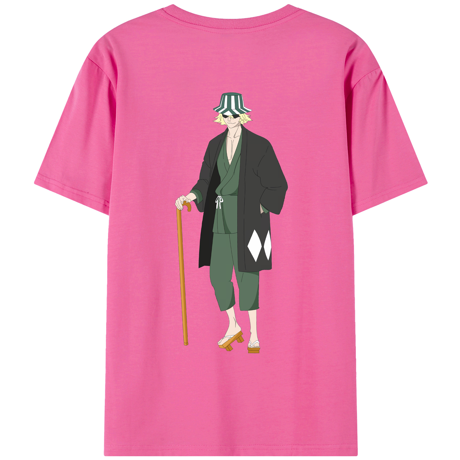 （画像用） "ブリーチ 浦原 喜助（うらはら きすけ） BLEACH Urahara Kisuke " レディース半袖Tシャツ(バックプリント)